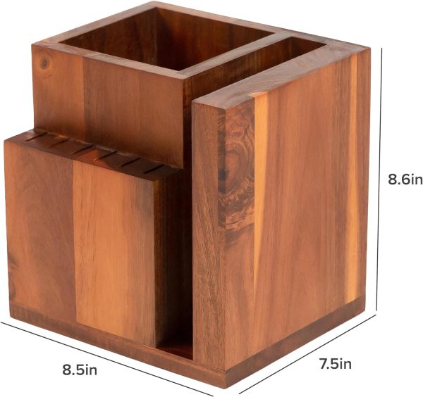 Knife & Utensil Block - Acacia - Image 4