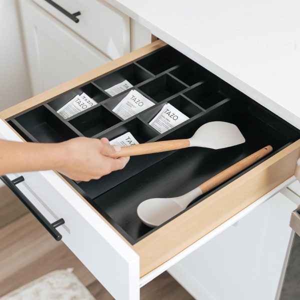 Bamboo Tea Bags & Coffee Pods Drawer Organizer Black Finish - Image 7