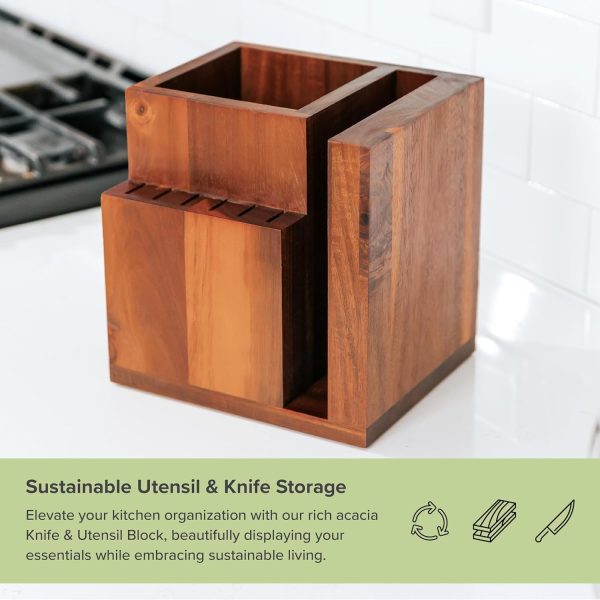 Knife & Utensil Block - Acacia - Image 5
