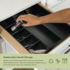 Bamboo Drawer Organizer for Utensils & Junk - Black Finish (Expands 10.5-18.5in) - Image 5