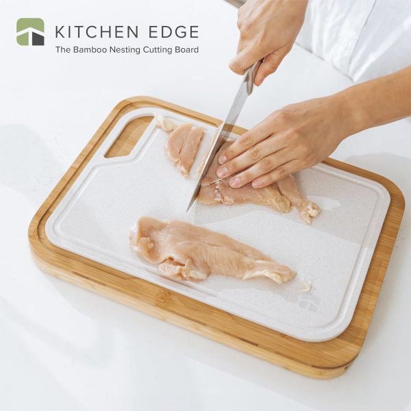 Bamboo Cutting Board with Nesting Rice Fiber Chopping Board (15 x 11 in) - Image 2