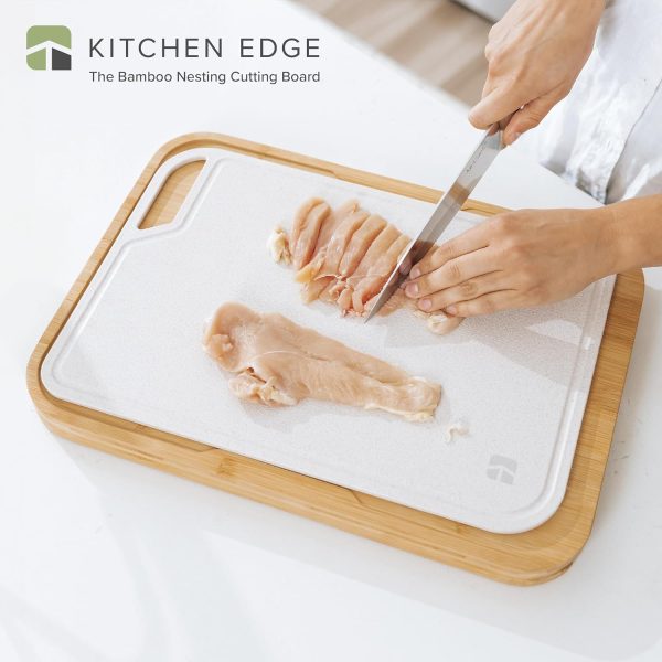 Bamboo Cutting Board with Nesting Rice Fiber Chopping Board (17 x 12.5 in) - Image 2