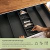 Bamboo Utensils & Junk Drawer Organizer - Black Finish (Expands 18.5-33in) - Image 5