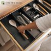 Bamboo Utensils & Junk Drawer Organizer - Black Finish (Expands 18.5-33in) - Image 2