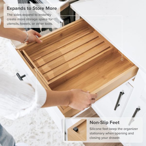 Bamboo Spice Drawer Organizer (Expands 10.5 to 18.5 in) - Image 6