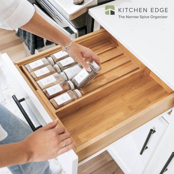 Bamboo Spice Drawer Organizer (Expands 10.5 to 18.5 in) - Image 2