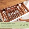 Acacia Drawer Organizer for Silverware & Utensils (Expands 18.5-33in) - Image 5