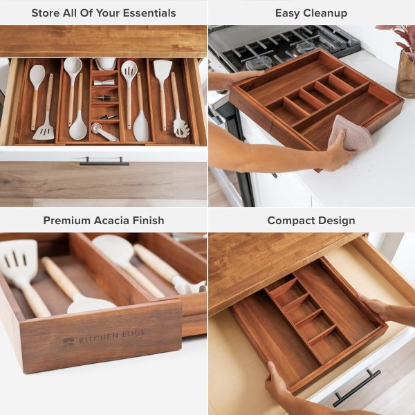 Acacia Utensils & Junk Drawer Organizer (Expands 16-28in) - Image 3