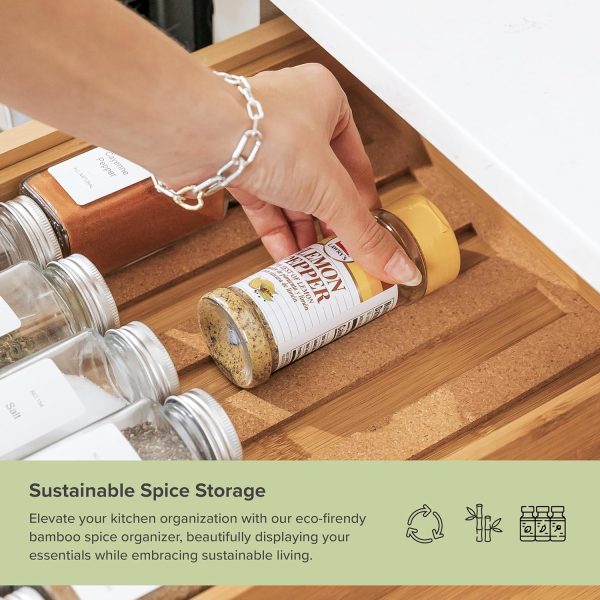 Bamboo Spice Drawer Organizer (Expands 10.5 to 18.5 in) - Image 5