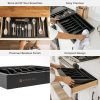 Bamboo Drawer Organizer for Silverware & Utensils - Black Finish (Expands 18.5-33in) - Image 3
