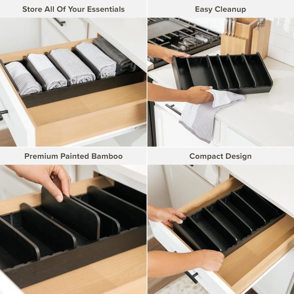 Bamboo Kitchen Towel and Food-Storage Organizer Black Finish - Image 3