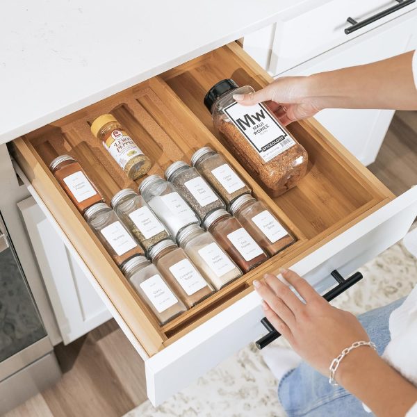 Bamboo Spice Drawer Organizer (Expands 10.5 to 18.5 in) - Image 7