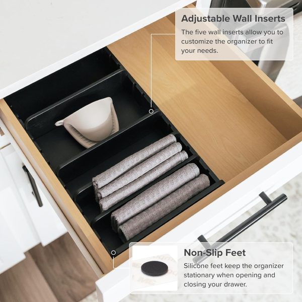 Bamboo Kitchen Towel and Food-Storage Organizer Black Finish - Image 6