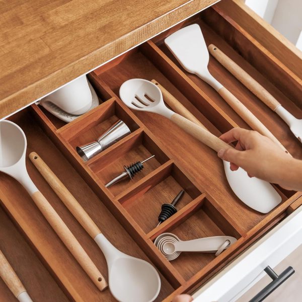 Acacia Utensils & Junk Drawer Organizer (Expands 16-28in) - Image 7