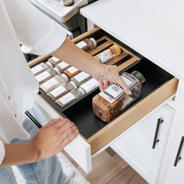 Bamboo Spice Drawer Organizer Black Finish (Expands 10.5 to 18.5 in) - Image 7