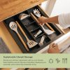 Bamboo Utensils & Junk Drawer Organizer - Black Finish (Expands 16-28in) - Image 5