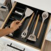 Bamboo Drawer Organizer for Utensils & Junk - Black Finish (Expands 10.5-18.5in) - Image 7