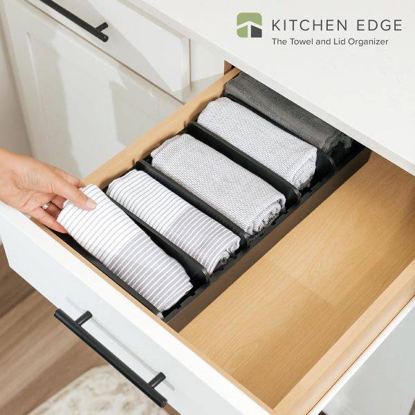 Bamboo Kitchen Towel and Food-Storage Organizer Black Finish - Image 2