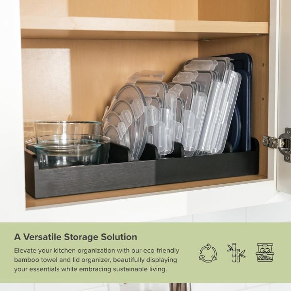Bamboo Kitchen Towel and Food-Storage Organizer Black Finish - Image 5