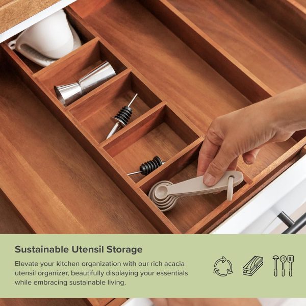 Acacia Utensils & Junk Drawer Organizer (Expands 16-28in) - Image 5
