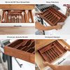 Acacia Drawer Organizer for Silverware & Utensils (Expands 18.5-33in) - Image 3