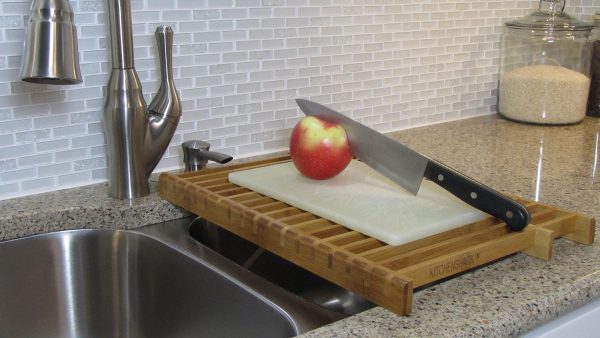 Bamboo Over the Sink Dish Drying Rack - Image 7