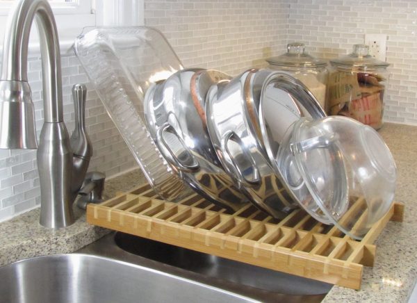 Bamboo Over the Sink Dish Drying Rack - Image 3
