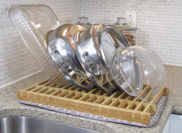 Bamboo Over the Sink Dish Drying Rack - Image 5