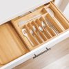Bamboo Drawer Organizer for Silverware & Utensils (Expands 18.5-33in) - Image 8