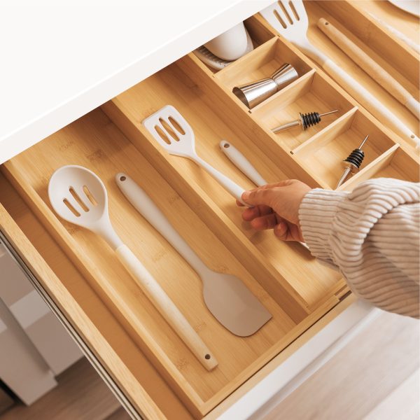 Bamboo Utensils & Junk Drawer Organizer (Expands 16-28in) - Image 8