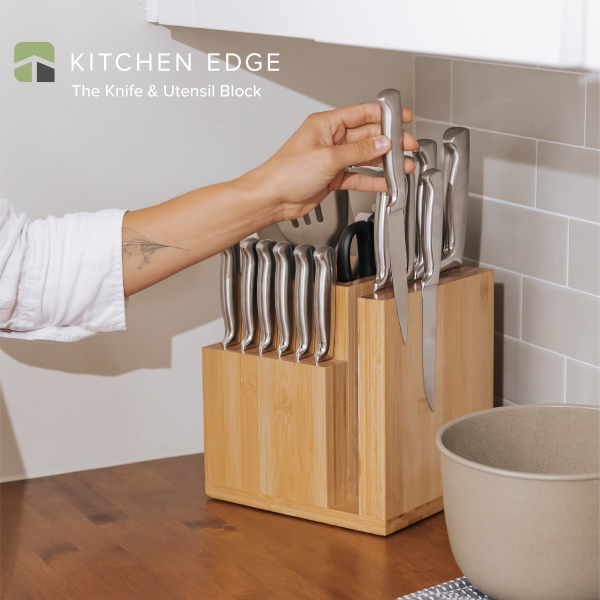 Knife & Utensil Block - Bamboo - Image 2