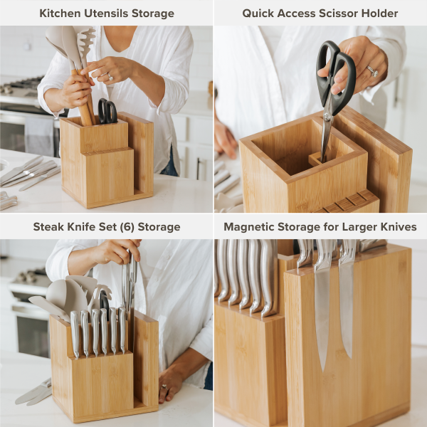 Knife & Utensil Block - Bamboo - Image 3