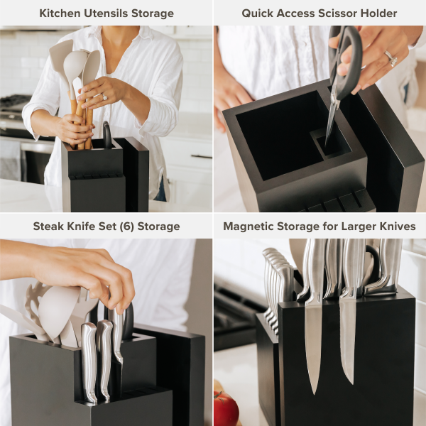 Knife & Utensil Block - Black - Image 3