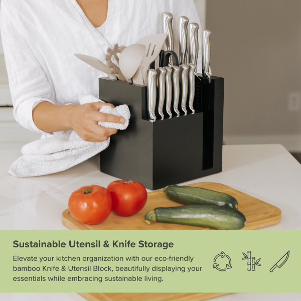 Knife & Utensil Block - Black - Image 4