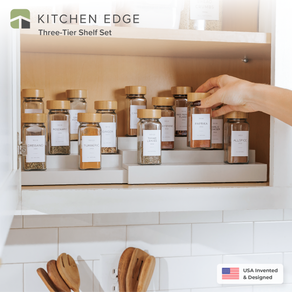 3 Tier Spice Shelf - White Bamboo - Image 2