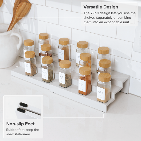 3 Tier Spice Shelf - White Bamboo - Image 5