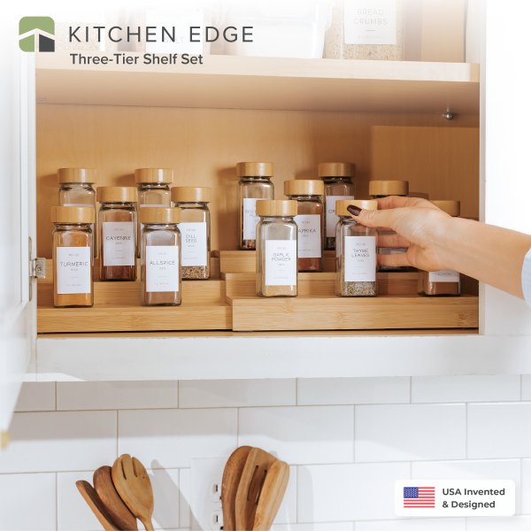 3 Tier Spice Shelf - Bamboo - Image 2