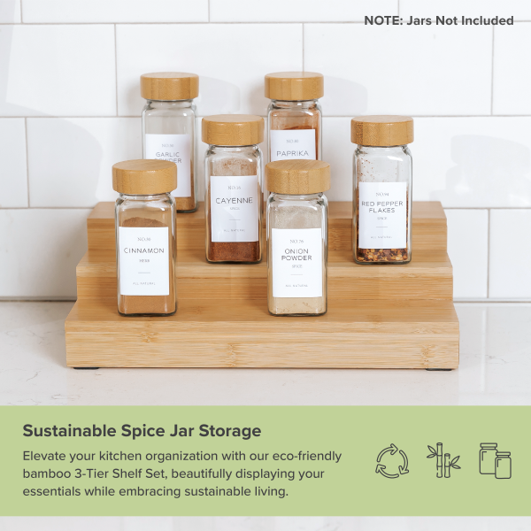 3 Tier Spice Shelf - Bamboo - Image 4