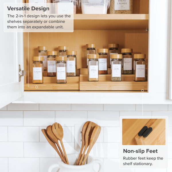 3 Tier Spice Shelf - Bamboo - Image 5