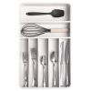Rounded Silverware Drawer Organizer - White Bamboo