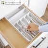 Rounded Silverware Drawer Organizer - White Bamboo - Image 2