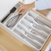 Rounded Silverware Drawer Organizer - White Bamboo - Image 7