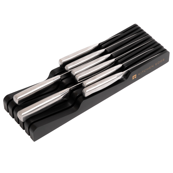 Knife Block Drawer Organizer - Black Bamboo