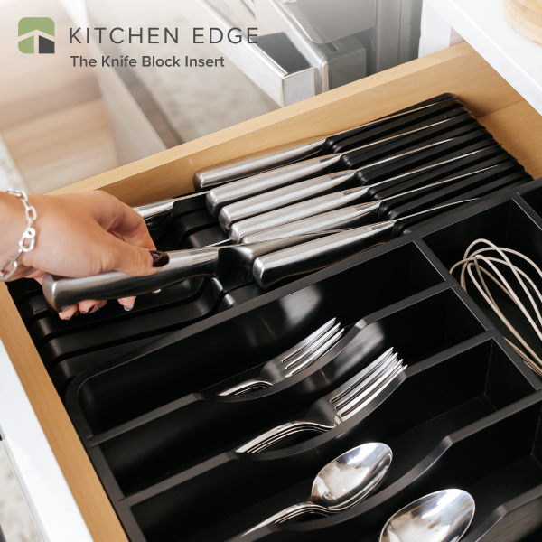 Knife Block Drawer Organizer - Black Bamboo - Image 2