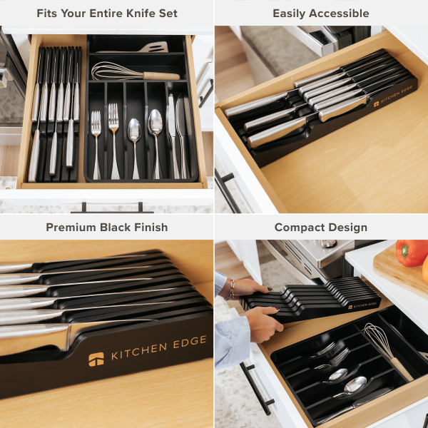 Knife Block Drawer Organizer - Black Bamboo - Image 3