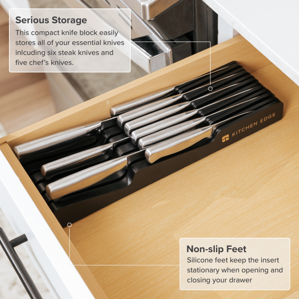 Knife Block Drawer Organizer - Black Bamboo - Image 5