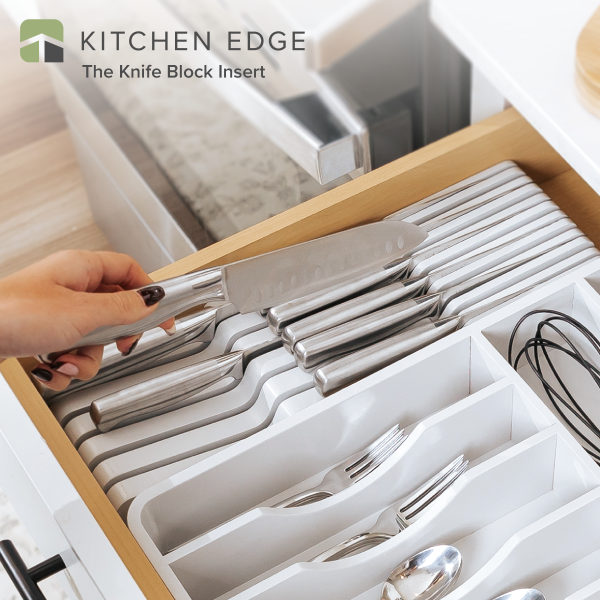 Knife Block Drawer Organizer - White Bamboo - Image 2