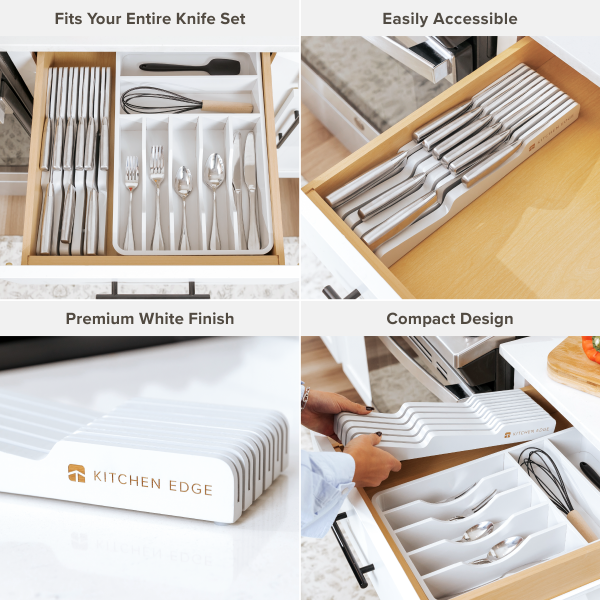 Knife Block Drawer Organizer - White Bamboo - Image 3