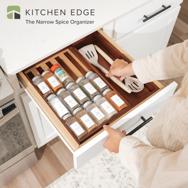 Acacia Spice Drawer Organizer (Expands 10.5 to 18.5 in) - Image 2