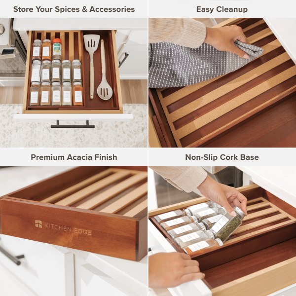 Acacia Spice Drawer Organizer (Expands 10.5 to 18.5 in) - Image 3